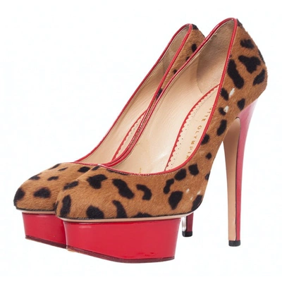 Pre-owned Charlotte Olympia Dolly Pony-style Calfskin Heels