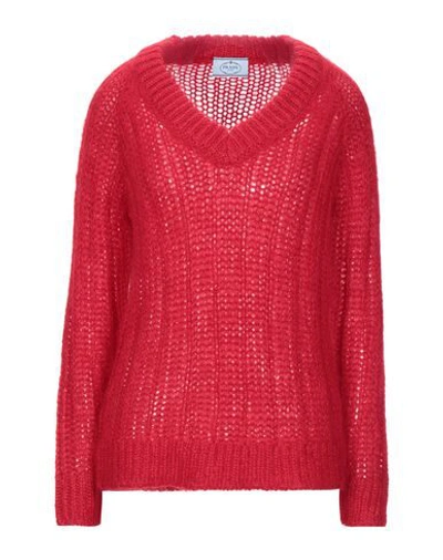 Prada Sweaters In Red