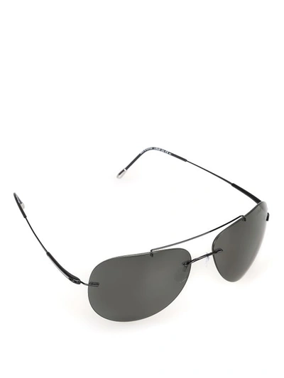 Silhouette Black Titanium Aviator Sunglasses