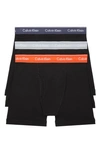 Calvin Klein 3-pack Boxer Briefs In Black Blue Inferno Overcast