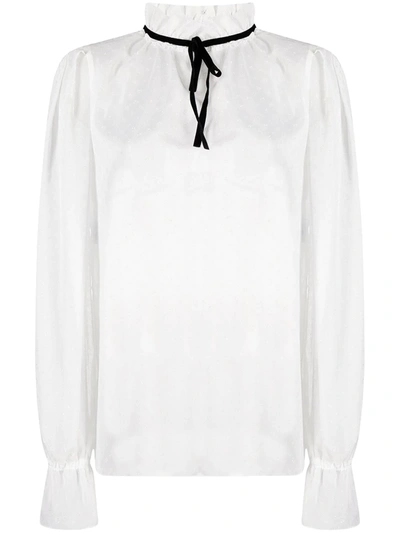 Philosophy Di Lorenzo Serafini Tie-detailed Pleated Chiffon Blouse In White