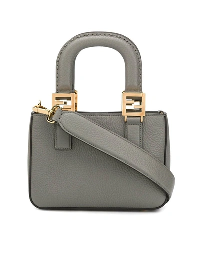 Fendi Mini Tote Ff Cuir Roma In Bzc Moon