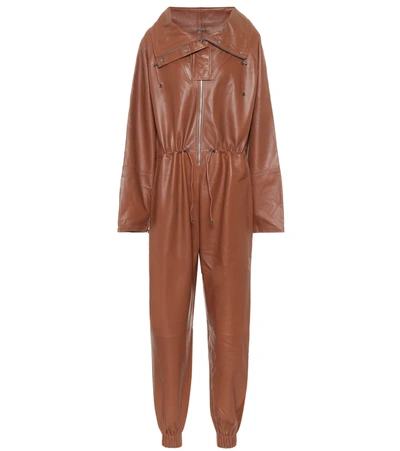 Dodo Bar Or Piki Leather Jumpsuit In Brown