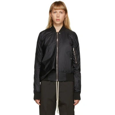 Rick Owens Black Seb Classic Bomber Jacket In 09 Black