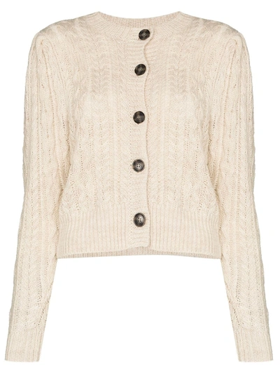 Isabel Marant Étoile Rianne Cropped Cable-knit Wool Cardigan In White