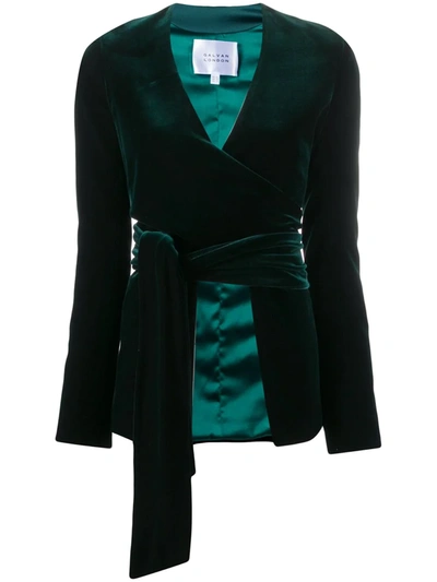 Galvan Winter Sun Velvet-effect Jacket In Green