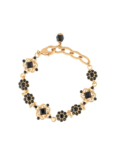 Dolce & Gabbana Baroque Crystal-embellished Bracelet In Black