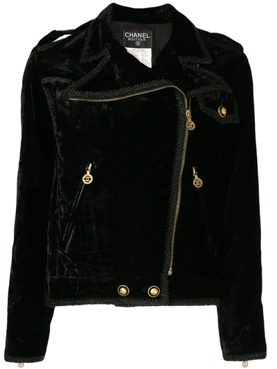 Pre-owned Chanel 1993 Biker Jacket In Black