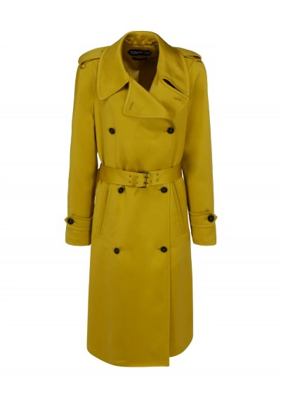 Tom Ford Trench Coat In Charteuse Citrine