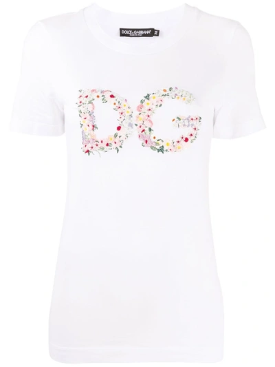 Dolce & Gabbana Embroidered Logo T-shirt In White