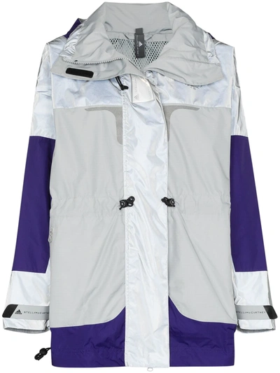 Adidas By Stella Mccartney Reflective Recycled Ripstop Jacket In Grey