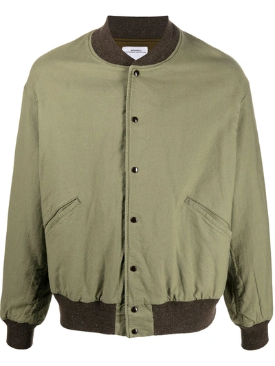 Visvim Logo-print Cotton Bomber Jacket In Green