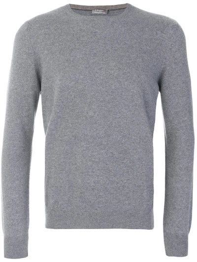 Barba Mélange Cashmere Jumper In Grey