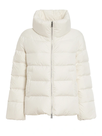 Add Funnel Neck Puffer Jacket In White