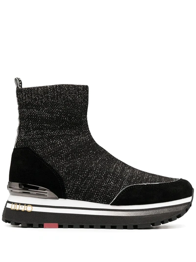 Liu •jo Stretch Sock Boots In Black