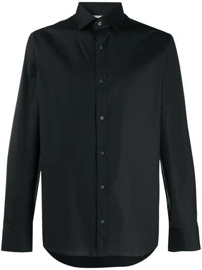 Z Zegna Longsleeved Cotton Shirt In Black