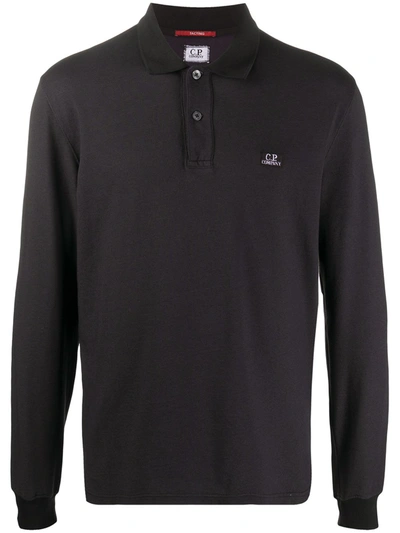 C.p. Company Long Sleeve Polo Shirt In Black