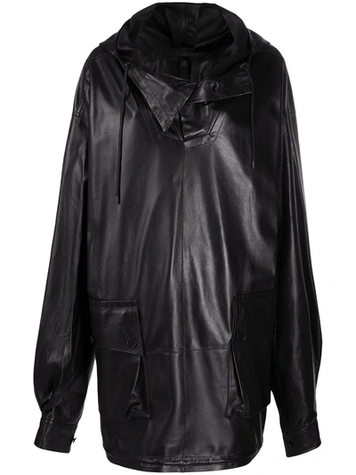 Petar Petrov Cowl-neck Hooded Coat In Black