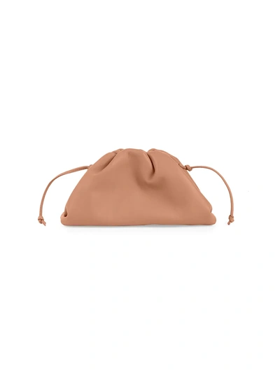 Bottega Veneta The Pouch Small Gathered Leather Clutch In Clay-gold