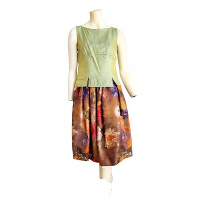 Pre-owned Christian Lacroix Linen Mid-length Dress In Multicolour