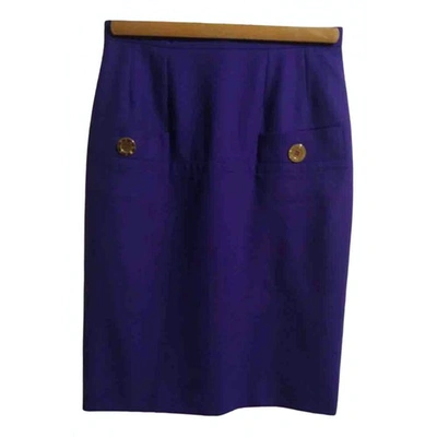 Pre-owned Givenchy Wool Mid-length Skirt In Purple
