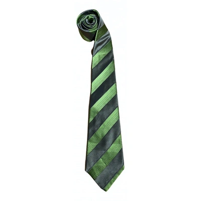 Pre-owned Kiton Silk Tie In Green