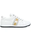 Jimmy Choo Rafi White And Silver Soft Vacchetta Low Top Trainers