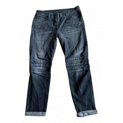 Pre-owned Balmain Black Cotton Jeans