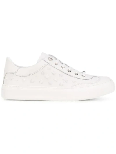 Jimmy Choo Ace Ultra White Sport Calf Low Top Trainers With Mixed Stars