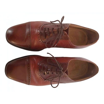 Pre-owned Bruno Magli Leather Lace Ups In Brown