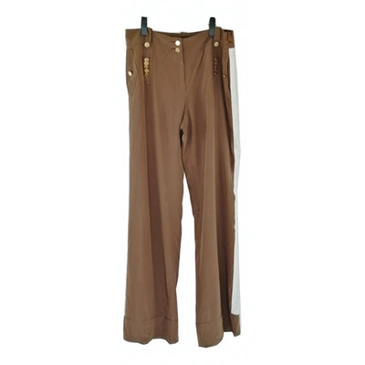 Pre-owned Louis Vuitton Silk Straight Pants In Brown