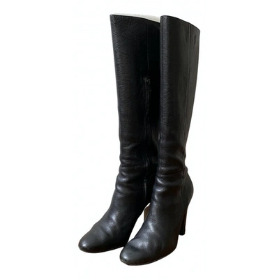 Pre-owned Trussardi Leather Boots In Black