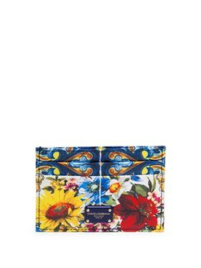 Dolce & Gabbana Printed Textured-leather Cardholder
