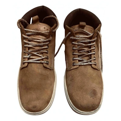 Pre-owned Timberland Leather Boots In Brown