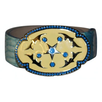 Pre-owned Orciani Belt In Blue