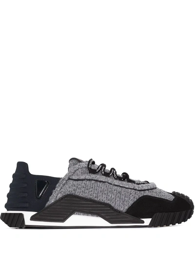Dolce & Gabbana Ns1 Hybrid Knit-detail Sneakers In Grey,black
