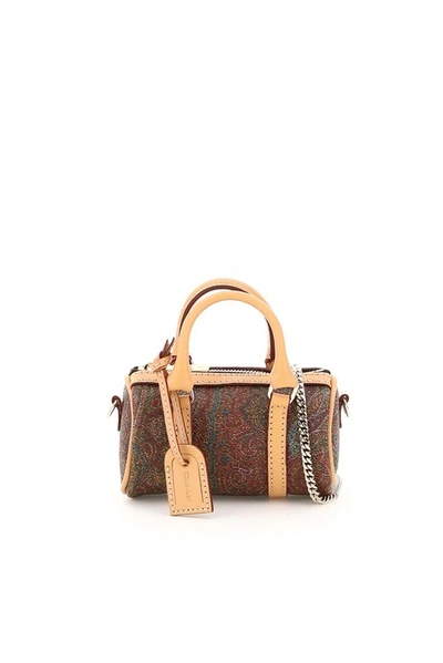 Etro Paisley Micro Bag In Brown,red,green