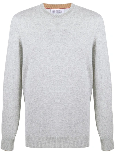 Brunello Cucinelli Plain Grey Jumper