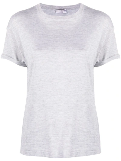 Brunello Cucinelli Marl-effect T-shirt In Grey
