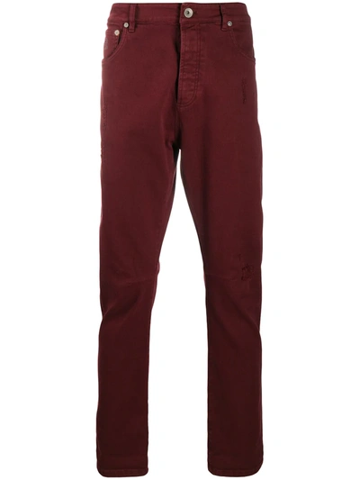 Brunello Cucinelli Straight Leg Trousers In Red