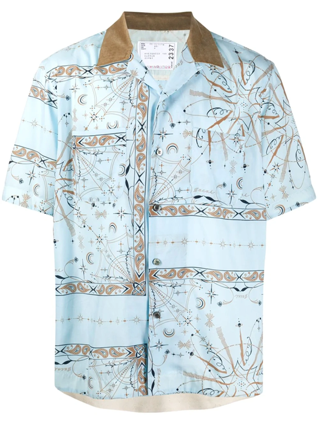 sacai ×Dr.Woo Bandana T-Shirt Sacai - Dr. Woo Bandana-Print Cotton-Jersey T-Shirt - Blue Sacai