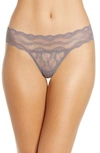 B.tempt'd By Wacoal B.temptd By Wacoal Lace Kiss Thong In Shark