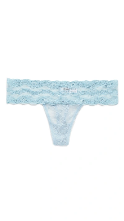 B.tempt'd By Wacoal B.temptd By Wacoal Lace Kiss Thong In Forget-me-not