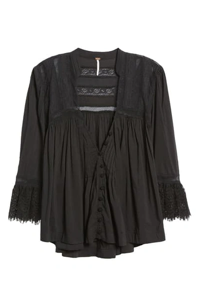 Free People Esme Button-up Top In Black