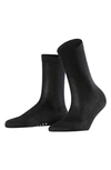 Falke Sensual Silk Crew Socks In Black