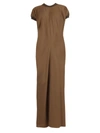 The Row Pesenti Rib Body-con Maxi Dress In Brown