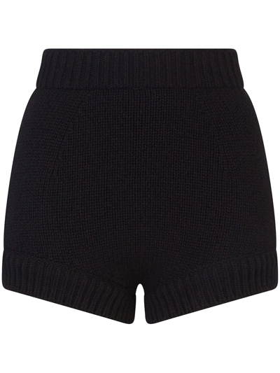 Dolce & Gabbana High-rise Knitted-cashmere Shorts In Black