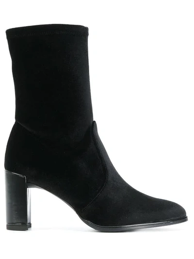 Stuart Weitzman Women's Suede Heel Ankle Boots Booties In Black