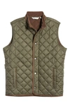 Peter Millar Essex Quilted Vest In Olive/olive