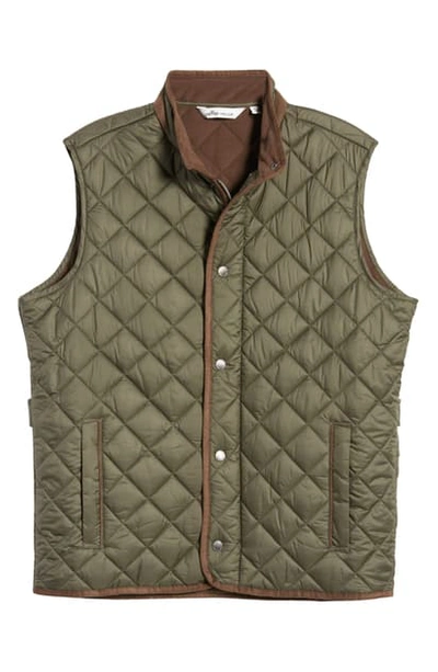 Peter Millar Essex Quilted Vest In Olive/olive